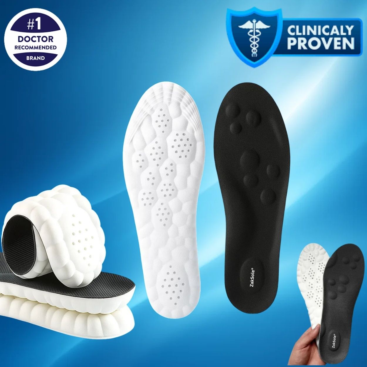 Black 4D Cloud Cushion Insoles