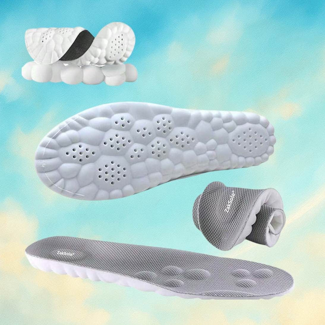 Grey 4D Cloud Cushion Insoles