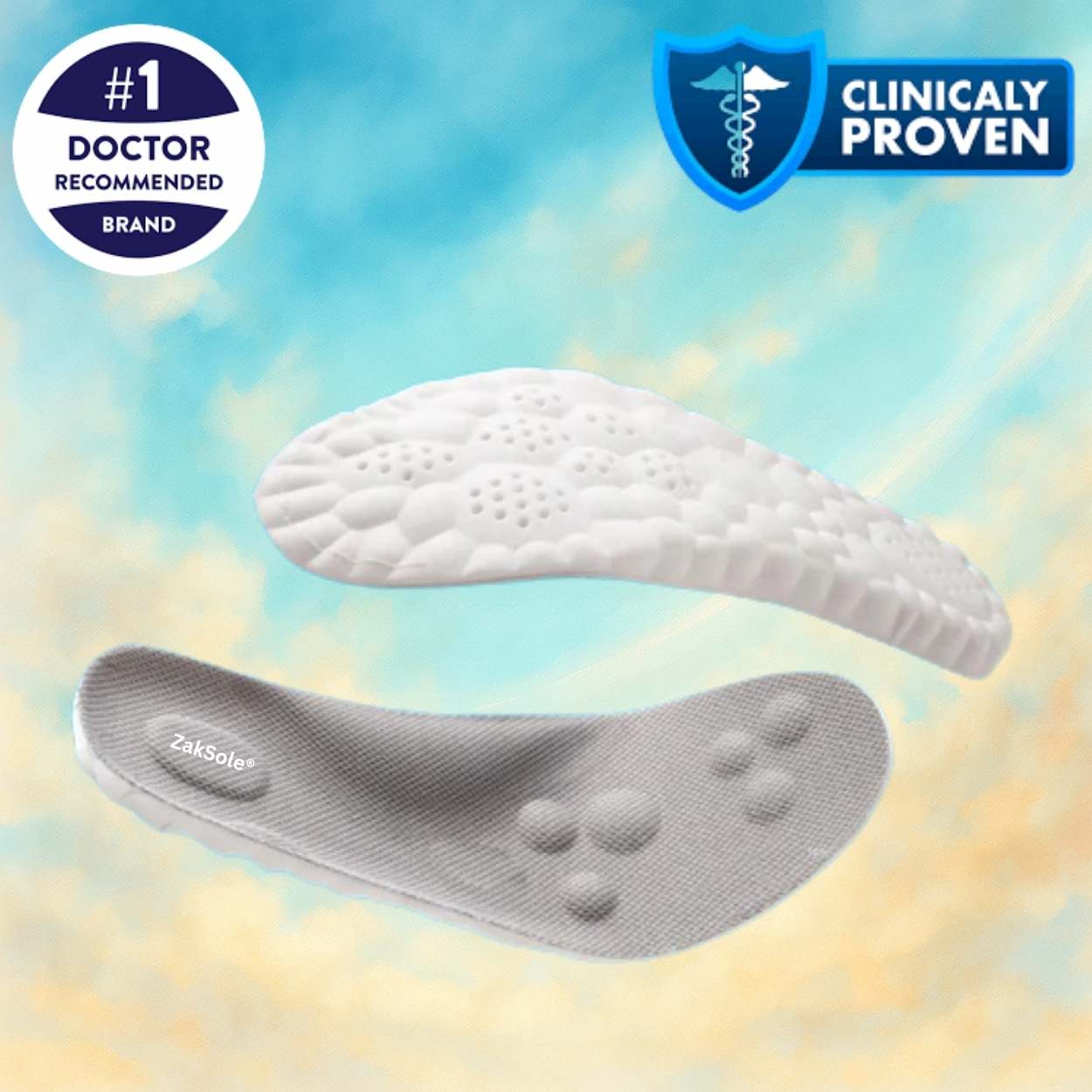 Grey 4D Cloud Cushion Insoles
