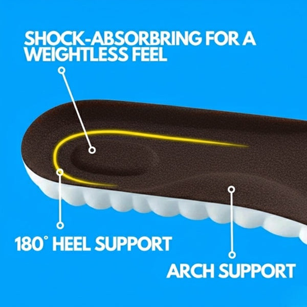 Insole with shock-absorbing properties on a blue background