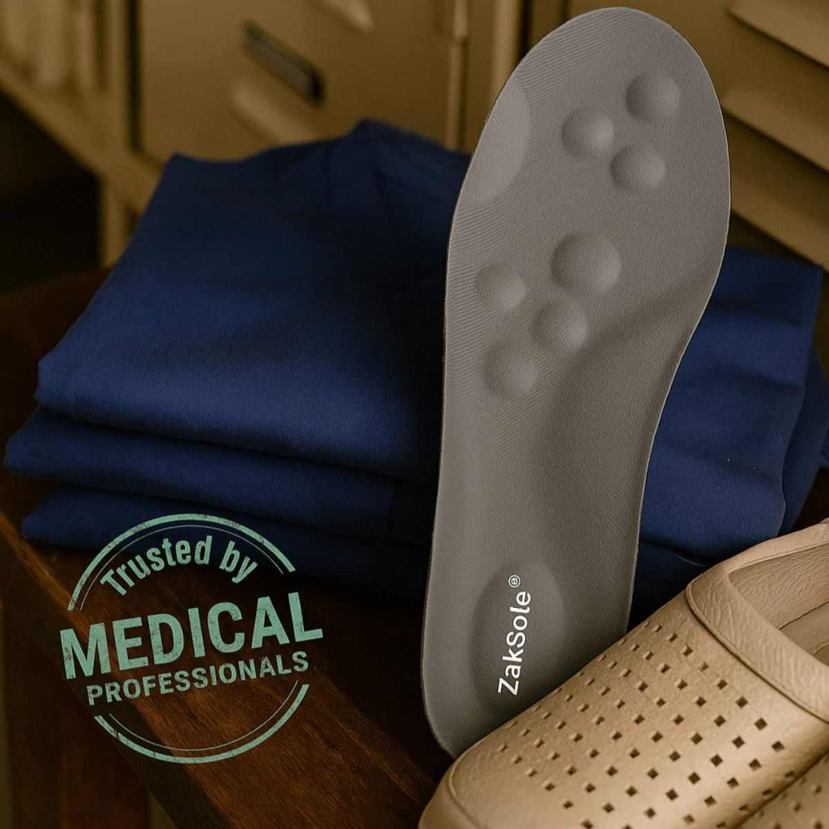 ZakSole insole with textured surface and brand logo, 