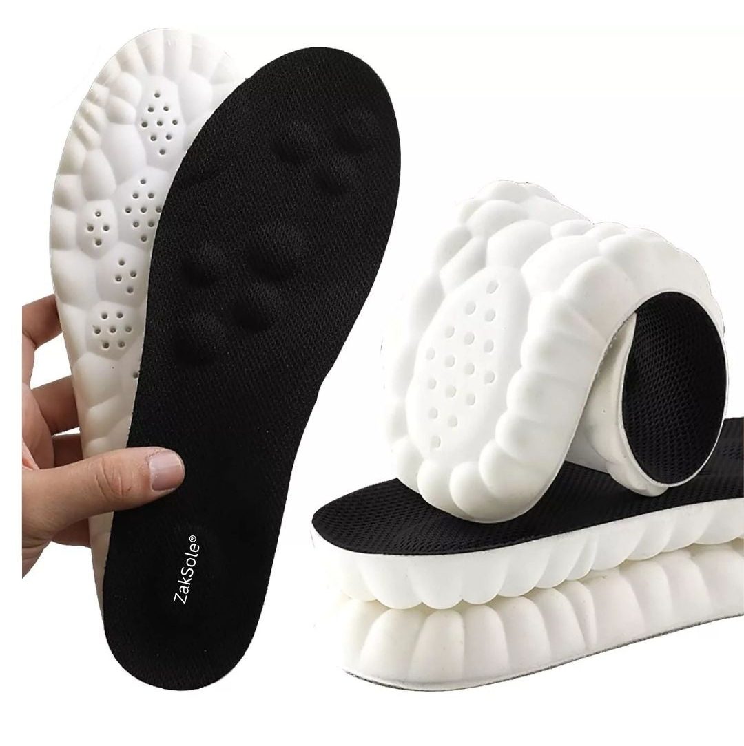 White shoe insole with black sole and 'ZapSole' branding on a white background